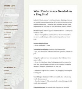 WordPress blog site home page